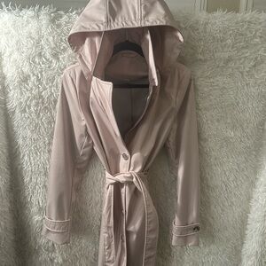 Calvin Klein Women’s Water Resistant Double Breasted Light pink Jacket-MEDIUM.